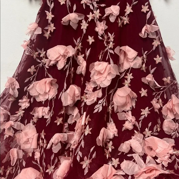 strapless open back dress HOT PINK DRESS